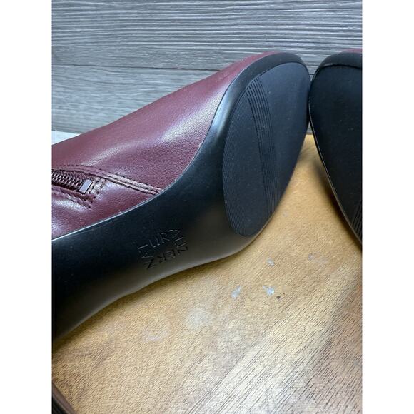 Naturalizer River Ankle Boot Leather Bootie | Cabernet Sauvignon Red Leather 11 - Picture 7 of 8